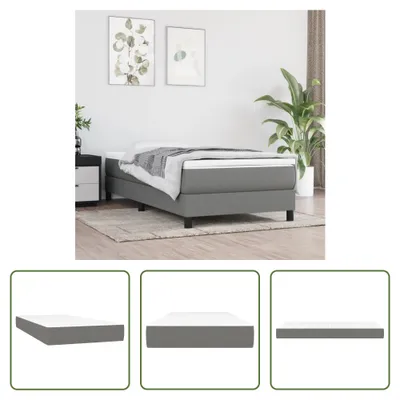 Zdjęcie produktu dla The Living Store Materac sprężynowy kieszeniowy ciemnoszary 120x190x20 cm tkanina