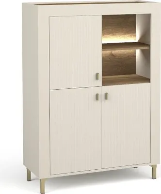 Produktbild von BETTSO LED beleuchtete Kommode Wohnzimmer Bücherergal MOSSA Cashmere Beige