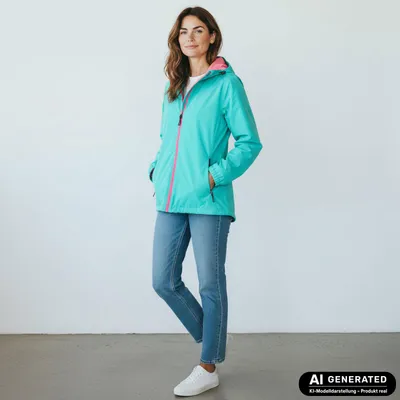 Produktbild von Dry Fashion Damen Funktionsjacke Spiekeroog - Fahrradjacke Türkis, Größe 52