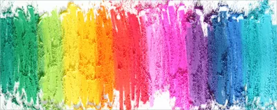Produktbild von Wallario selbstklebendes Poster - Regenbogenstreifen auf weißem Hintergrund - Bunter Anstrich, Größe: 50 x 125 cm