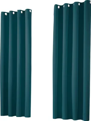 Produktbild von heimtexland ® Verdunklungsvorhang 1 Paar Verdunklungsgardinen Thermovorhänge Ösenschal Dunkelpetrol HxB 145 x 135 cm