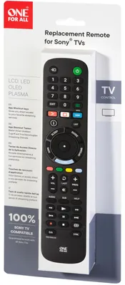 Produktbild von One For All TV Replacement Remotes URC 4912, TV, IR Wireless, Drucktasten, Schwarz