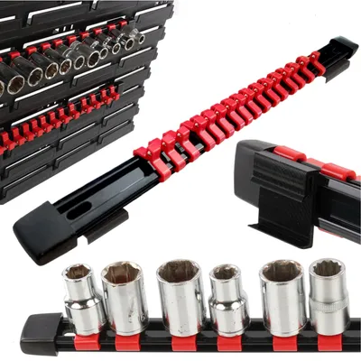Zdjęcie produktu dla Listwa Wieszak Uchwyt na Klucze Nasadowe 1/4” do tablicy botle® 16 miejsc