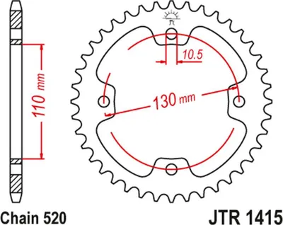 Produktbild von Jt Hinteres Ritzel 4303 40 Für Kawasaki Ksf 450 (Kfx 450) '08-14' (Atv) (430340Jt) (?.520)