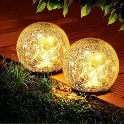 Zdjęcie produktu dla Wodoodporna lampka solarna w kształcie szklanej kuli, 12 cm