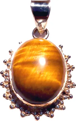 Produktbild von Damen Edelstein Anhänger Tigerauge mit Silber 925 er Sterling