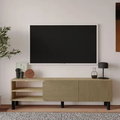 Produktbild von Skye Decor, Hochwertiger TV-Ständer (3 Teile) - Saphir-Eiche, 100% Melamin, 150 cm