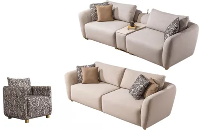 Produktbild von Villa Möbel Sofa Set Savana  Handmade, pflegeleichter Mikrofaser Webstoff