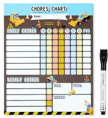 Produktbild von PromoHome® Magnetische Belohnungstafel für Kinder – Abwischbares Aufgabenbrett mit Magnetstift – 25,4 x 20,3 cm – Haushaltsaufgaben-Planer