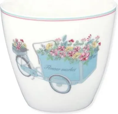 Produktbild von Latte Becher Portia flowers white