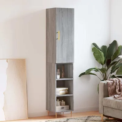 Immagine prodotto di vidaXL Credenza Grigio Sonoma 34,5x34x180 cm Materiale a base di legno