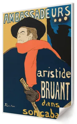 Produktbild von Aristide Bruant- Kunstdruck A2 (42x59 cm) - Ausdrucksstark, klassisch, Vintage- Wandbild für Wohnzimmer Schlafzimmer & Flur, Modernes Poster Wanddeko, Ungerahmt