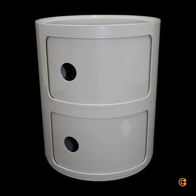 Produktbild von Kartell Componibili Container Schrank Aufbewahrung Rund 2 Ebenen Taubengrau