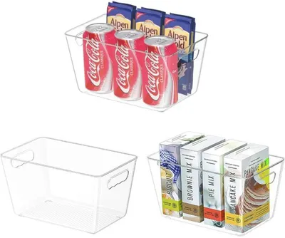 Produktbild von Unyqoos transparenter® Kühlschrank-Organizer-Set für effizientes Lebensmittelmanagement in der Küche