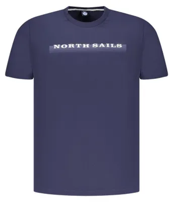 Produktbild von Herren Kurzarm T-Shirt Blau mit Logodruck und Rundhalsausschnitt