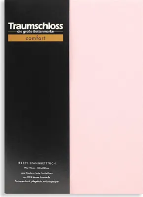 Produktbild von Traumschloss Comfort Jersey Spannbettlaken 90-100 x 200 cm puder (rosé) 100% Baumwolle