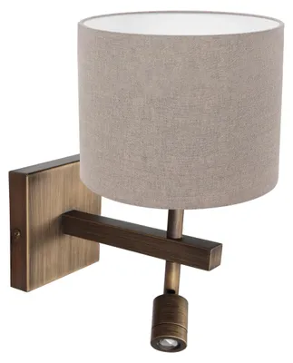 Zdjęcie produktu dla Kinkiet - brąz - Stang - metal tkanina - lampka łóżkowa - LED_E27 - 4892BR - Steinhauer