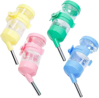Produktbild von Wasserspender Flasche, 4 x 80 ml, BPA-frei, Edelstahlmundstück, für kleine Haustiere
