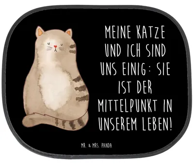 Produktbild von Mr. & Mrs. Panda auto hitzeschutz Katze Sitzen - Schwarz - Geschenk, autofenster sonnenschutz, Sonnenblende, Haustier, Seitenscheibe, Cat, Fürs, saugnapf, Katzen, Liebe