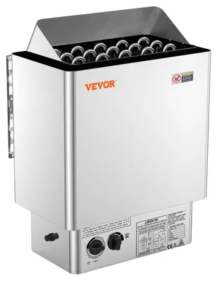 Productafbeelding van VEVOR Elektrische Saunaoven, 8 kW, 400 V, 3N, draagbare saunaverwarming voor binnen en buiten, met 3-uurs timer, geïntegreerde bediening voor 8–12 m³, geschikt voor commerciële toepassingen zoals hotels en spa's, gemaakt van roestvrij staal 430