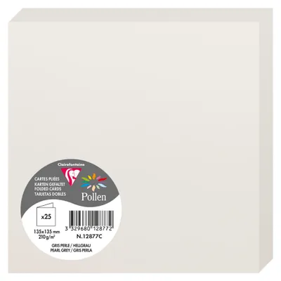 Imagen del producto de Papel para cartas Clairefontaine, doble grosor, 135 mm, color gris claro