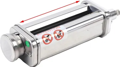 Zdjęcie produktu dla Krajalnica do makaronu, stal nierdzewna, grubość makaronu 6,3 mm, długość wałka 14 cm, srebrna