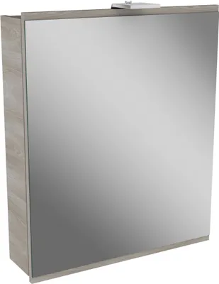 Produktbild von FACKELMANN LED Spiegelschrank LIMA / Badschrank mit Soft-Close-System / Maße (B x H x T): ca. 60 x 73 x 15,5 cm / Möbel fürs WC oder Badezimmer / Korpus: Braun / Front: Braun/Spiegel