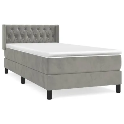 Obrázok produktu pre vidaXL Boxspring posteľ s matracom Svetlo sivá 100x200 cm Velvet
