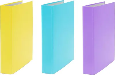 Produktbild von 3x Ringbuch / DIN A5 / 2-Ring Ordner / Farbe: je 1x gelb, türkis und lila