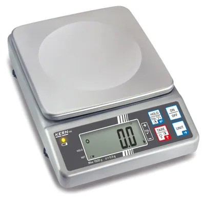Produktbild von KERN & SOHN Edelstahl-Tischwaage, 1,5 kg, Edelstahl, Edelstahl, LCD, 2 cm, 175 mm