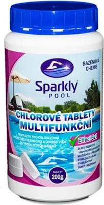Obrázek produktu pro Sparkly POOL Chlorové Tablety Do Bazénu 5V1 Multifunkční 200 G 1 Kg 938067