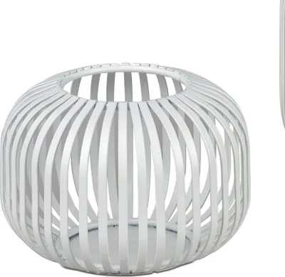Produktbild von Windlicht Wili Stäbe in Kugelform H. 10cm weiß aus Metall Formano