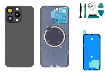 Produktbild von iPhone 15 Pro Max Backcover Titan Schwarz - Set
