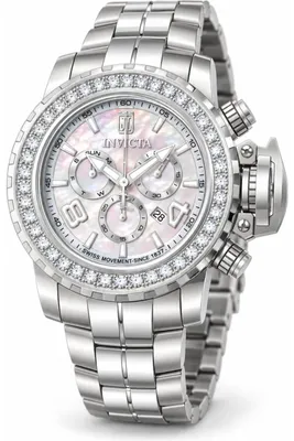 Produktbild von Invicta Jason Taylor 51323 Herrenuhr - Quarzwerk - Edelstahl mit Perlmuttzifferblatt - 58 mm - Mit 45 Labor-Diamanten
