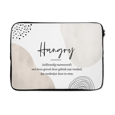 Produktbild von MuchoWow® Laptop Hülle 14 ZollHungrig - Sprichwörter - Definition von hungrig - Wörterbuch - Zitate Laptoptasche - Laptoptasche - Stoßsicher - Schutzhaube