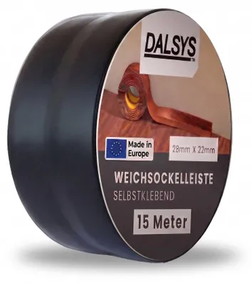Produktbild von Dalsys Weichsockelleiste selbstklebend 15m Schwarz