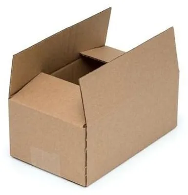An empty cardboard box with its flaps open, shown against a white background.