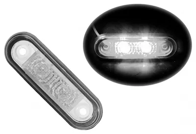 Produktbild von Weißer LED‑Dioden‑Frontmarker / Positionsleuchte für Transporter, Pritsche, Lkw, Anhänger und Bus, 75 mm x 22 mm, 24 V