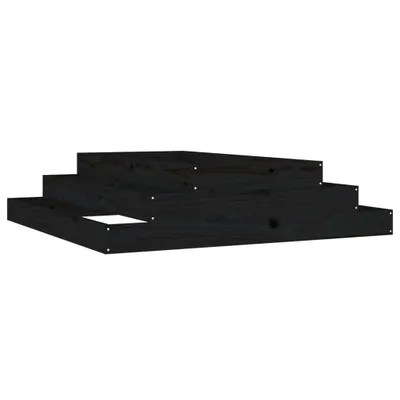 Image de vidaXL Bac à plantes noir 110x110x27 cm pin massif