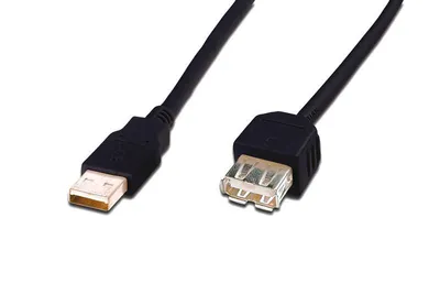 Produktbild von DIGITUS USB 2.0 Verlängerungskabel 1,8 m schwarz