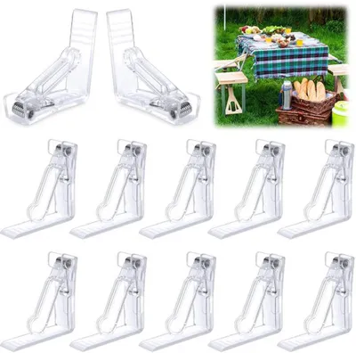 Immagine prodotto di Set Azomor® composto da 20 fermatovaglia trasparenti in plastica per matrimoni, feste ed eventi