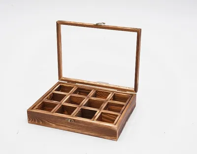 Image de Boîte à épices avec 12 récipients   Boîte à épices pour la cuisine, marron  45 ml