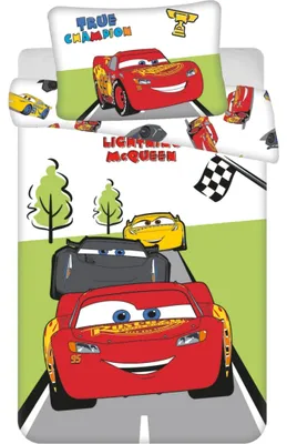 Imagen del producto de Juego de sábanas para cuna Disney Cars, tamaño 100x135 cm, diseño Champion