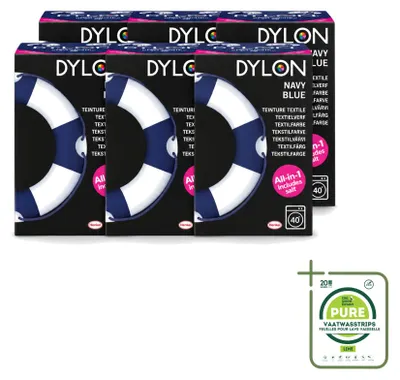 Produktbild von 6 x Dylon Textilfarbe All-in-One - Navy Blau - 350g - Großpackung - 6 Stücke