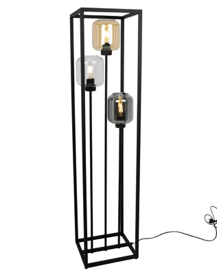 Produktbild von Schwarze Loft-Stehlampe Mit Glasschirmen