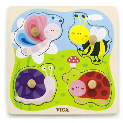Produktbild von VIGA Holzpuzzle mit Insektennadeln