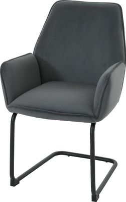 Konzolová židle HWC-G67, jídelní židle kuchyňská židle, látka/textil Oeko-Tex MVG  tmavě šedá