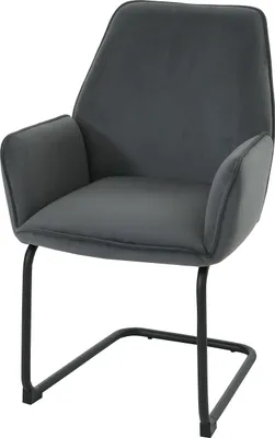 Produktbild von Freischwinger HWC-G67, Esszimmerstuhl Küchenstuhl Stuhl, Stoff/Textil  MVG  dunkelgrau