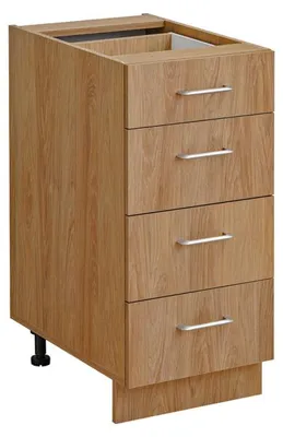 Image de Meuble bas de cuisine avec 4 tiroirs "Laxy" - Marron - L 40 x H 81 x P 56 cm