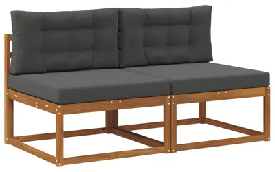 Produktbild von "im Sonderangebot" Outdoor Mittelsofa moderner Stil - Relaxliege - or Mittelsofa - mit Kissen 2 Stück Natur Massivholz Akazie - Gartensofas design 2026 348877